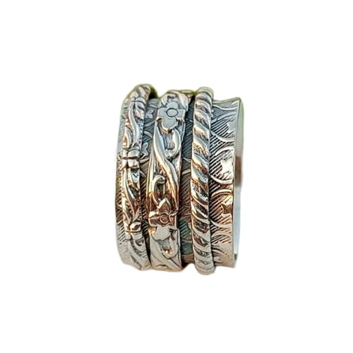 925 Sterling Silber Spinner Ring Unisex, minimalistisches Meditations-Fidget-Band, Meditation zur Angstlinderung, rotierender, gehämmerter Boho-Ring für Entspannung und Komfort | LK_SPV_T_1342 925 Sterling Silber Spinner Ring Unisex, minimalistisches Meditations-Fidget-Band, Meditation zur Angstlinderung, rotierender, gehämmerter Boho-Ring für Entspannung und Komfort | LK_SPV_T_1342 von LKBEADS