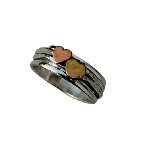 925 Sterling Silber Spinner Ring Unisex, minimalistisches Meditations-Fidget-Band, Meditation zur Angstlinderung, rotierender, gehämmerter Boho-Ring für Entspannung und Komfort|LK_SPV_TTT_0026 925 Sterling Silber Spinner Ring Unisex, minimalistisches Meditations-Fidget-Band, Meditation zur Angstlinderung, rotierender, gehämmerter Boho-Ring für Entspannung und Komfort|LK_SPV_TTT_0026 von LKBEADS