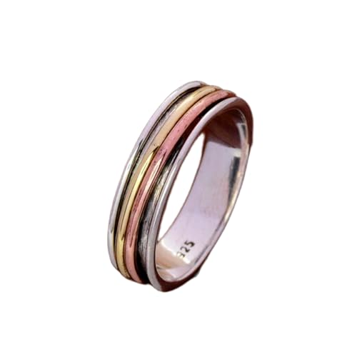 925 Sterling Silber Spinner Ring Unisex, minimalistisches Meditations-Fidget-Band, Meditation zur Angstlinderung, rotierender, gehämmerter Boho-Ring für Entspannung und Komfort|LK_SPV_TTT_0032 925 Sterling Silber Spinner Ring Unisex, minimalistisches Meditations-Fidget-Band, Meditation zur Angstlinderung, rotierender, gehämmerter Boho-Ring für Entspannung und Komfort|LK_SPV_TTT_0032 von LKBEADS