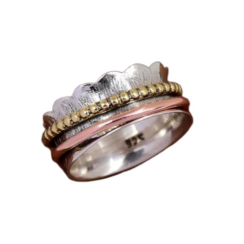 925 Sterling Silber Spinner Ring Unisex, minimalistisches Meditations-Fidget-Band, Meditation zur Angstlinderung, rotierender, gehämmerter Boho-Ring für Entspannung und Komfort|LK_SPV_TTT_0080 925 Sterling Silber Spinner Ring Unisex, minimalistisches Meditations-Fidget-Band, Meditation zur Angstlinderung, rotierender, gehämmerter Boho-Ring für Entspannung und Komfort|LK_SPV_TTT_0080 von LKBEADS