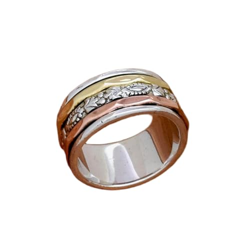 925 Sterling Silber Spinner Ring Unisex, minimalistisches Meditations-Fidget-Band, Meditation zur Angstlinderung, rotierender, gehämmerter Boho-Ring für Entspannung und Komfort|LK_SPV_TTT_0206 925 Sterling Silber Spinner Ring Unisex, minimalistisches Meditations-Fidget-Band, Meditation zur Angstlinderung, rotierender, gehämmerter Boho-Ring für Entspannung und Komfort|LK_SPV_TTT_0206 von LKBEADS