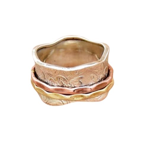 925 Sterling Silber Spinner Ring Unisex, minimalistisches Meditations-Fidget-Band, Meditation zur Angstlinderung, rotierender, gehämmerter Boho-Ring für Entspannung und Komfort|LK_SPV_TTT_0229 925 Sterling Silber Spinner Ring Unisex, minimalistisches Meditations-Fidget-Band, Meditation zur Angstlinderung, rotierender, gehämmerter Boho-Ring für Entspannung und Komfort|LK_SPV_TTT_0229 von LKBEADS