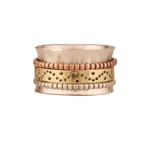 925 Sterling Silber Spinner Ring Unisex, minimalistisches Meditations-Fidget-Band, Meditation zur Angstlinderung, rotierender, gehämmerter Boho-Ring für Entspannung und Komfort|LK_SPV_TTT_0260 925 Sterling Silber Spinner Ring Unisex, minimalistisches Meditations-Fidget-Band, Meditation zur Angstlinderung, rotierender, gehämmerter Boho-Ring für Entspannung und Komfort|LK_SPV_TTT_0260 von LKBEADS