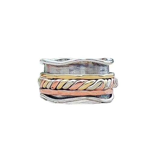 925 Sterling Silber Spinner Ring Unisex, minimalistisches Meditations-Fidget-Band, Meditation zur Angstlinderung, rotierender, gehämmerter Boho-Ring für Entspannung und Komfort|LK_SPV_TTT_0273 925 Sterling Silber Spinner Ring Unisex, minimalistisches Meditations-Fidget-Band, Meditation zur Angstlinderung, rotierender, gehämmerter Boho-Ring für Entspannung und Komfort|LK_SPV_TTT_0273 von LKBEADS