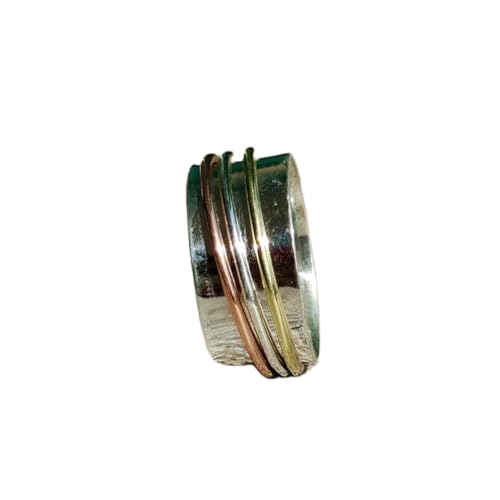 925 Sterling Silber Spinner Ring Unisex, minimalistisches Meditations-Fidget-Band, Meditation zur Angstlinderung, rotierender, gehämmerter Boho-Ring für Entspannung und Komfort|LK_SPV_TTT_0279 925 Sterling Silber Spinner Ring Unisex, minimalistisches Meditations-Fidget-Band, Meditation zur Angstlinderung, rotierender, gehämmerter Boho-Ring für Entspannung und Komfort|LK_SPV_TTT_0279 von LKBEADS