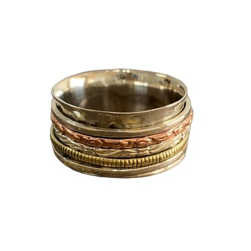 925 Sterling Silber Spinner Ring Unisex, minimalistisches Meditations-Fidget-Band, Meditation zur Angstlinderung, rotierender, gehämmerter Boho-Ring für Entspannung und Komfort|LK_SPV_TTT_0306 925 Sterling Silber Spinner Ring Unisex, minimalistisches Meditations-Fidget-Band, Meditation zur Angstlinderung, rotierender, gehämmerter Boho-Ring für Entspannung und Komfort|LK_SPV_TTT_0306 von LKBEADS