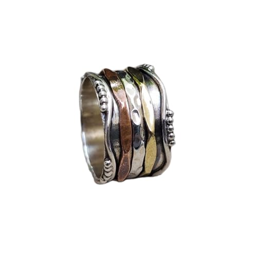 925 Sterling Silber Spinner Ring Unisex, minimalistisches Meditations-Fidget-Band, Meditation zur Angstlinderung, rotierender, gehämmerter Boho-Ring für Entspannung und Komfort|LK_SPV_TTT_0367 925 Sterling Silber Spinner Ring Unisex, minimalistisches Meditations-Fidget-Band, Meditation zur Angstlinderung, rotierender, gehämmerter Boho-Ring für Entspannung und Komfort|LK_SPV_TTT_0367 von LKBEADS