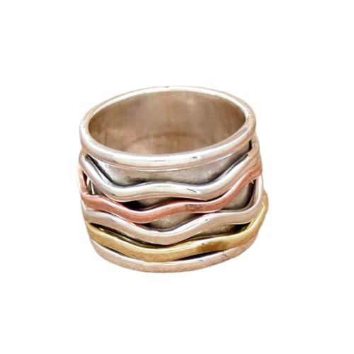 925 Sterling Silber Spinner Ring Unisex, minimalistisches Meditations-Fidget-Band, Meditation zur Angstlinderung, rotierender, gehämmerter Boho-Ring für Entspannung und Komfort|LK_SPV_TTT_0412 925 Sterling Silber Spinner Ring Unisex, minimalistisches Meditations-Fidget-Band, Meditation zur Angstlinderung, rotierender, gehämmerter Boho-Ring für Entspannung und Komfort|LK_SPV_TTT_0412 von LKBEADS