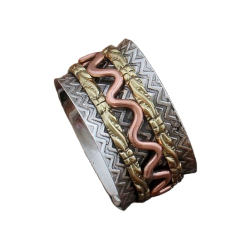 925 Sterling Silber Spinner Ring Unisex, minimalistisches Meditations-Fidget-Band, Meditation zur Angstlinderung, rotierender, gehämmerter Boho-Ring für Entspannung und Komfort|LK_SPV_TTT_0417 925 Sterling Silber Spinner Ring Unisex, minimalistisches Meditations-Fidget-Band, Meditation zur Angstlinderung, rotierender, gehämmerter Boho-Ring für Entspannung und Komfort|LK_SPV_TTT_0417 von LKBEADS