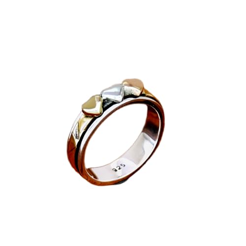 925 Sterling Silber Spinner Ring Unisex, minimalistisches Meditations-Fidget-Band, Meditation zur Angstlinderung, rotierender, gehämmerter Boho-Ring für Entspannung und Komfort|LK_VSP_TT_0025 von LKBEADS