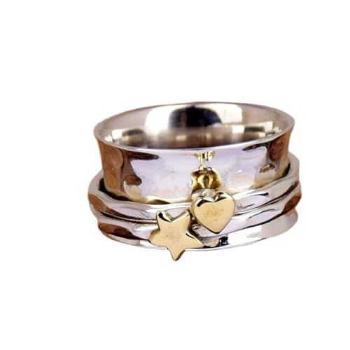 925 Sterling Silber Spinner Ring Unisex, minimalistisches Meditations-Fidget-Band, Meditation zur Angstlinderung, rotierender, gehämmerter Boho-Ring für Entspannung und Komfort | LK_VSP_TT_0046 von LKBEADS