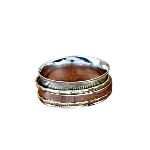 925 Sterling Silber Spinner Ring Unisex, minimalistisches Meditations-Fidget-Band, Meditation zur Angstlinderung, rotierender, gehämmerter Boho-Ring für Entspannung und Komfort | LK_VSP_TT_0063 925 Sterling Silber Spinner Ring Unisex, minimalistisches Meditations-Fidget-Band, Meditation zur Angstlinderung, rotierender, gehämmerter Boho-Ring für Entspannung und Komfort | LK_VSP_TT_0063 von LKBEADS