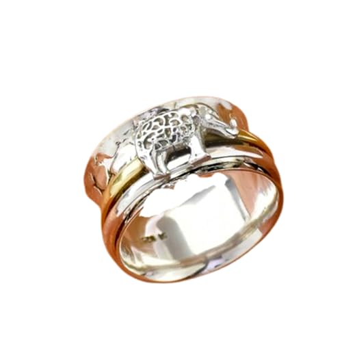 925 Sterling Silber Spinner Ring Unisex, minimalistisches Meditations-Fidget-Band, Meditation zur Angstlinderung, rotierender, gehämmerter Boho-Ring für Entspannung und Komfort | LK_VSP_TT_0065 von LKBEADS
