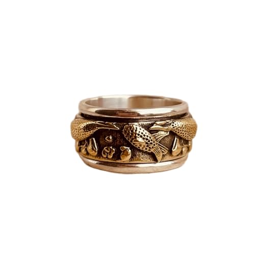925 Sterling Silber Spinner Ring Unisex, minimalistisches Meditations-Fidget-Band, Meditation zur Angstlinderung, rotierender, gehämmerter Boho-Ring für Entspannung und Komfort | LK_VSP_TT_0084 von LKBEADS