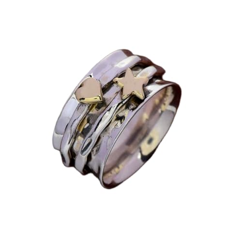 925 Sterling Silber Spinner Ring Unisex, minimalistisches Meditations-Fidget-Band, Meditation zur Angstlinderung, rotierender, gehämmerter Boho-Ring für Entspannung und Komfort | LK_VSP_TT_0092 925 Sterling Silber Spinner Ring Unisex, minimalistisches Meditations-Fidget-Band, Meditation zur Angstlinderung, rotierender, gehämmerter Boho-Ring für Entspannung und Komfort | LK_VSP_TT_0092 von LKBEADS
