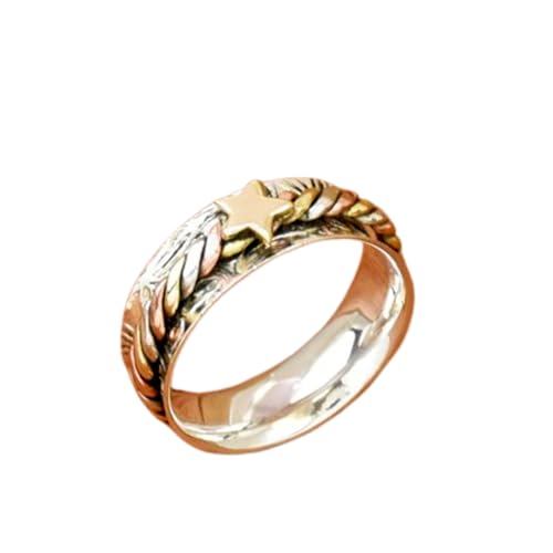 925 Sterling Silber Spinner Ring Unisex, minimalistisches Meditations-Fidget-Band, Meditation zur Angstlinderung, rotierender, gehämmerter Boho-Ring für Entspannung und Komfort | LK_VSP_TT_0104 von LKBEADS