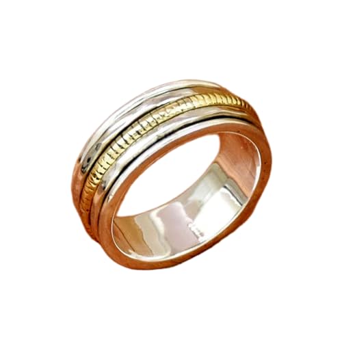 925 Sterling Silber Spinner Ring Unisex, minimalistisches Meditations-Fidget-Band, Meditation zur Angstlinderung, rotierender, gehämmerter Boho-Ring für Entspannung und Komfort | LK_VSP_TT_0107 von LKBEADS