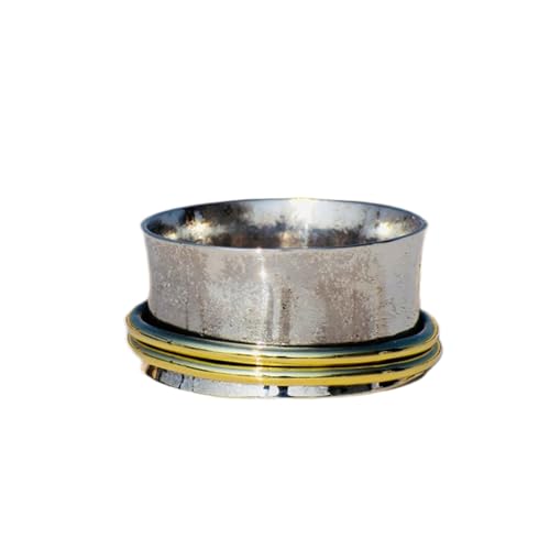 925 Sterling Silber Spinner Ring Unisex, minimalistisches Meditations-Fidget-Band, Meditation zur Angstlinderung, rotierender, gehämmerter Boho-Ring für Entspannung und Komfort | LK_VSP_TT_0125 von LKBEADS
