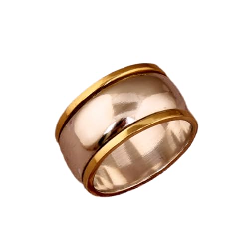 925 Sterling Silber Spinner Ring Unisex, minimalistisches Meditations-Fidget-Band, Meditation zur Angstlinderung, rotierender, gehämmerter Boho-Ring für Entspannung und Komfort | LK_VSP_TT_0130 von LKBEADS