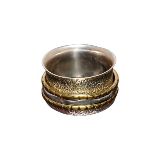 925 Sterling Silber Spinner Ring Unisex, minimalistisches Meditations-Fidget-Band, Meditation zur Angstlinderung, rotierender, gehämmerter Boho-Ring für Entspannung und Komfort | LK_VSP_TT_0151 von LKBEADS