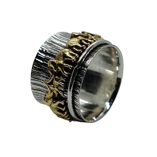 925 Sterling Silber Spinner Ring Unisex, minimalistisches Meditations-Fidget-Band, Meditation zur Angstlinderung, rotierender, gehämmerter Boho-Ring für Entspannung und Komfort | LK_VSP_TT_0163 von LKBEADS