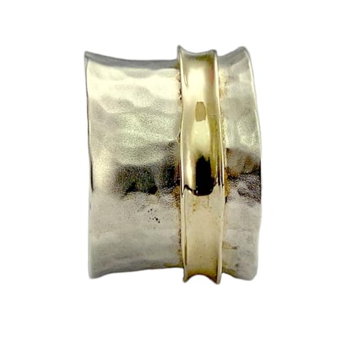 925 Sterling Silber Spinner Ring Unisex, minimalistisches Meditations-Fidget-Band, Meditation zur Angstlinderung, rotierender, gehämmerter Boho-Ring für Entspannung und Komfort | LK_VSP_TT_0164 von LKBEADS