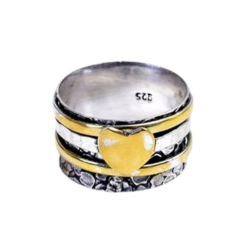 925 Sterling Silber Spinner Ring Unisex, minimalistisches Meditations-Fidget-Band, Meditation zur Angstlinderung, rotierender, gehämmerter Boho-Ring für Entspannung und Komfort | LK_VSP_TT_0170 925 Sterling Silber Spinner Ring Unisex, minimalistisches Meditations-Fidget-Band, Meditation zur Angstlinderung, rotierender, gehämmerter Boho-Ring für Entspannung und Komfort | LK_VSP_TT_0170 von LKBEADS