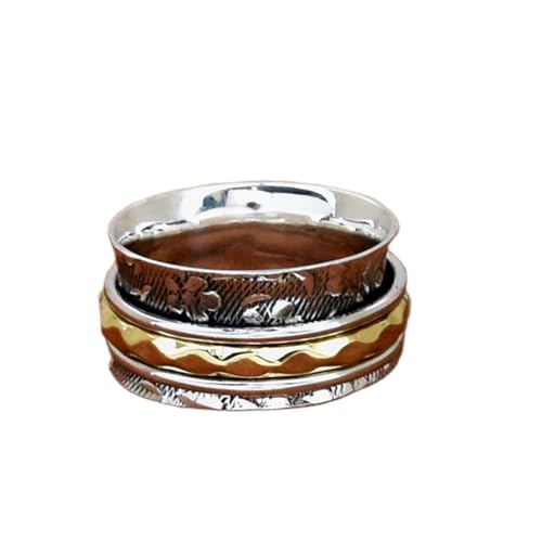 925 Sterling Silber Spinner Ring Unisex, minimalistisches Meditations-Fidget-Band, Meditation zur Angstlinderung, rotierender, gehämmerter Boho-Ring für Entspannung und Komfort | LK_VSP_TT_0214 925 Sterling Silber Spinner Ring Unisex, minimalistisches Meditations-Fidget-Band, Meditation zur Angstlinderung, rotierender, gehämmerter Boho-Ring für Entspannung und Komfort | LK_VSP_TT_0214 von LKBEADS