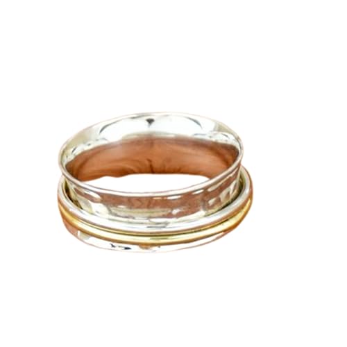 925 Sterling Silber Spinner Ring Unisex, minimalistisches Meditations-Fidget-Band, Meditation zur Angstlinderung, rotierender, gehämmerter Boho-Ring für Entspannung und Komfort | LK_VSP_TT_0224 von LKBEADS