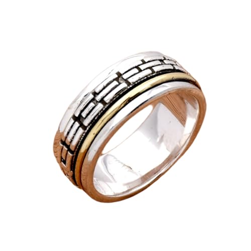 925 Sterling Silber Spinner Ring Unisex, minimalistisches Meditations-Fidget-Band, Meditation zur Angstlinderung, rotierender, gehämmerter Boho-Ring für Entspannung und Komfort | LK_VSP_TT_0263 von LKBEADS