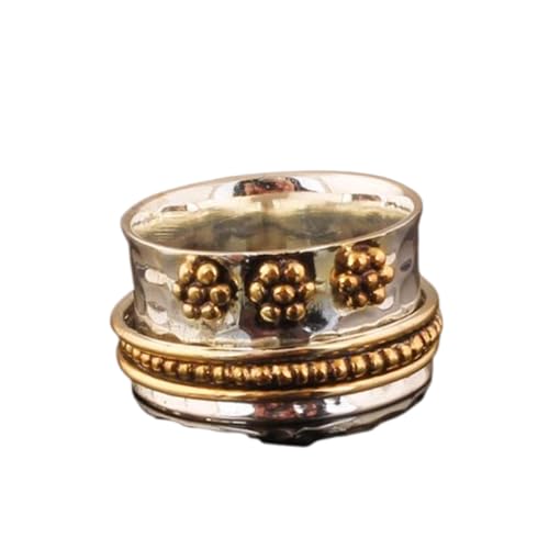 925 Sterling Silber Spinner Ring Unisex, minimalistisches Meditations-Fidget-Band, Meditation zur Angstlinderung, rotierender, gehämmerter Boho-Ring für Entspannung und Komfort | LK_VSP_TT_0264 von LKBEADS