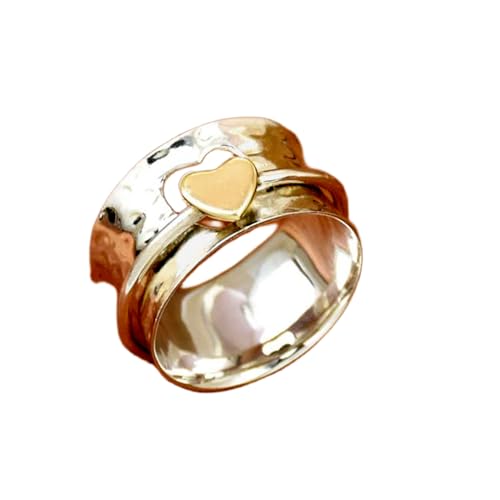 925 Sterling Silber Spinner Ring Unisex, minimalistisches Meditations-Fidget-Band, Meditation zur Angstlinderung, rotierender, gehämmerter Boho-Ring für Entspannung und Komfort | LK_VSP_TT_0285 von LKBEADS