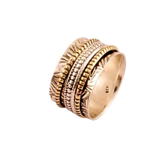 925 Sterling Silber Spinner Ring Unisex, minimalistisches Meditations-Fidget-Band, Meditation zur Angstlinderung, rotierender, gehämmerter Boho-Ring für Entspannung und Komfort | LK_VSP_TT_0315 925 Sterling Silber Spinner Ring Unisex, minimalistisches Meditations-Fidget-Band, Meditation zur Angstlinderung, rotierender, gehämmerter Boho-Ring für Entspannung und Komfort | LK_VSP_TT_0315 von LKBEADS
