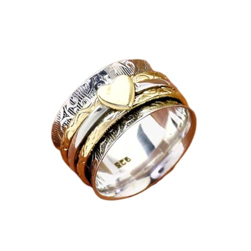 925 Sterling Silber Spinner Ring Unisex, minimalistisches Meditations-Fidget-Band, Meditation zur Angstlinderung, rotierender, gehämmerter Boho-Ring für Entspannung und Komfort | LK_VSP_TT_0337 von LKBEADS
