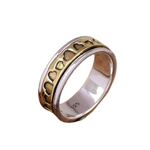 925 Sterling Silber Spinner Ring Unisex, minimalistisches Meditations-Fidget-Band, Meditation zur Angstlinderung, rotierender, gehämmerter Boho-Ring für Entspannung und Komfort | LK_VSP_TT_0347 von LKBEADS