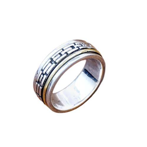 925 Sterling Silber Spinner Ring Unisex, minimalistisches Meditations-Fidget-Band, Meditation zur Angstlinderung, rotierender, gehämmerter Boho-Ring für Entspannung und Komfort | LK_VSP_TT_0357 von LKBEADS