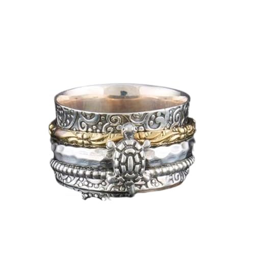 925 Sterling Silber Spinner Ring Unisex, minimalistisches Meditations-Fidget-Band, Meditation zur Angstlinderung, rotierender, gehämmerter Boho-Ring für Entspannung und Komfort | LK_VSP_TT_0380 von LKBEADS