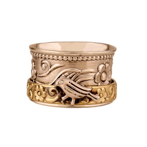 925 Sterling Silber Spinner Ring Unisex, minimalistisches Meditations-Fidget-Band, Meditation zur Angstlinderung, rotierender, gehämmerter Boho-Ring für Entspannung und Komfort | LK_VSP_TT_0385 von LKBEADS