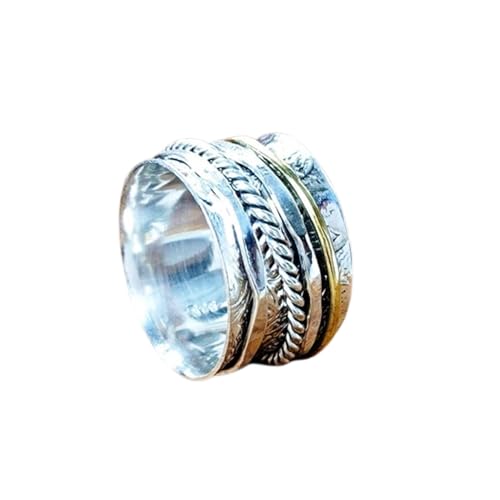 925 Sterling Silber Spinner Ring Unisex, minimalistisches Meditations-Fidget-Band, Meditation zur Angstlinderung, rotierender, gehämmerter Boho-Ring für Entspannung und Komfort | LK_VSP_TT_0391 925 Sterling Silber Spinner Ring Unisex, minimalistisches Meditations-Fidget-Band, Meditation zur Angstlinderung, rotierender, gehämmerter Boho-Ring für Entspannung und Komfort | LK_VSP_TT_0391 von LKBEADS