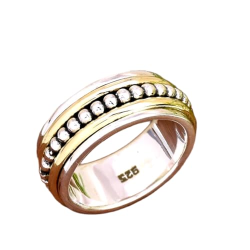 925 Sterling Silber Spinner Ring Unisex, minimalistisches Meditations-Fidget-Band, Meditation zur Angstlinderung, rotierender, gehämmerter Boho-Ring für Entspannung und Komfort | LK_VSP_TT_0417 von LKBEADS