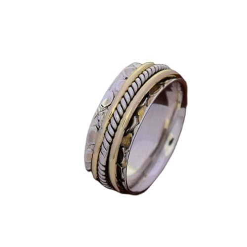 925 Sterling Silber Spinner Ring Unisex, minimalistisches Meditations-Fidget-Band, Meditation zur Angstlinderung, rotierender, gehämmerter Boho-Ring für Entspannung und Komfort | LK_VSP_TT_0448 925 Sterling Silber Spinner Ring Unisex, minimalistisches Meditations-Fidget-Band, Meditation zur Angstlinderung, rotierender, gehämmerter Boho-Ring für Entspannung und Komfort | LK_VSP_TT_0448 von LKBEADS