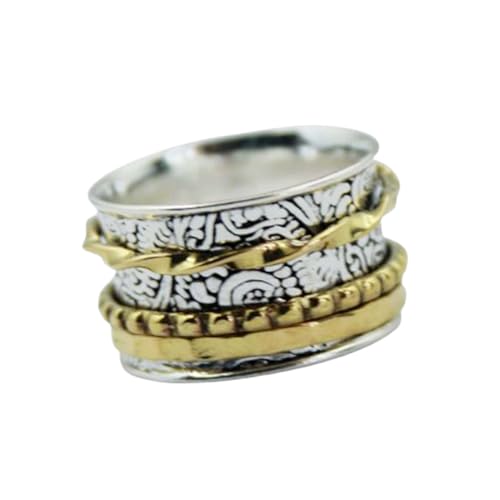 925 Sterling Silber Spinner Ring Unisex, minimalistisches Meditations-Fidget-Band, Meditation zur Angstlinderung, rotierender, gehämmerter Boho-Ring für Entspannung und Komfort | LK_VSP_TT_0483 von LKBEADS