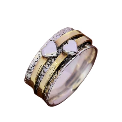 925 Sterling Silber Spinner Ring Unisex, minimalistisches Meditations-Fidget-Band, Meditation zur Angstlinderung, rotierender, gehämmerter Boho-Ring für Entspannung und Komfort | LK_VSP_TT_0487 925 Sterling Silber Spinner Ring Unisex, minimalistisches Meditations-Fidget-Band, Meditation zur Angstlinderung, rotierender, gehämmerter Boho-Ring für Entspannung und Komfort | LK_VSP_TT_0487 von LKBEADS