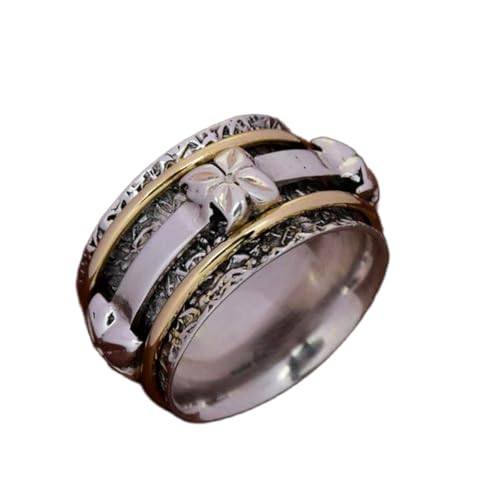 925 Sterling Silber Spinner Ring Unisex, minimalistisches Meditations-Fidget-Band, Meditation zur Angstlinderung, rotierender, gehämmerter Boho-Ring für Entspannung und Komfort | LK_VSP_TT_0496 von LKBEADS