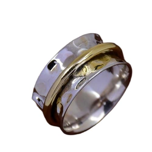 925 Sterling Silber Spinner Ring Unisex, minimalistisches Meditations-Fidget-Band, Meditation zur Angstlinderung, rotierender, gehämmerter Boho-Ring für Entspannung und Komfort | LK_VSP_TT_0497 von LKBEADS