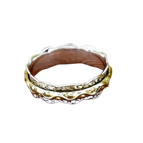 925 Sterling Silber Spinner Ring Unisex, minimalistisches Meditations-Fidget-Band, Meditation zur Angstlinderung, rotierender, gehämmerter Boho-Ring für Entspannung und Komfort | LK_VSP_TT_0519 von LKBEADS