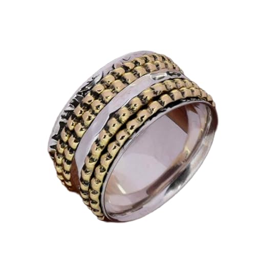 925 Sterling Silber Spinner Ring Unisex, minimalistisches Meditations-Fidget-Band, Meditation zur Angstlinderung, rotierender, gehämmerter Boho-Ring für Entspannung und Komfort | LK_VSP_TT_0528 von LKBEADS
