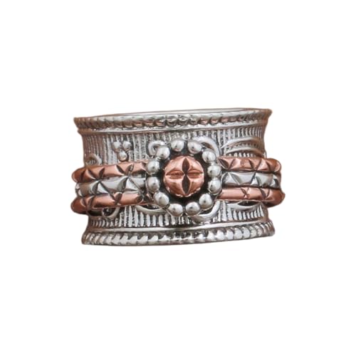 925 Sterling Silber Spinner Ring Unisex, minimalistisches Meditations-Fidget-Band, Meditation zur Angstlinderung, rotierender, gehämmerter Boho-Ring für Entspannung und Komfort | LK_VSP_TT_0585 von LKBEADS