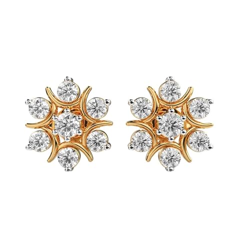 925 Sterling Silber Starstruck Beauty Ohrstecker | Vergoldung | Anzahl Steine: 14 | Edelsteingröße: 0,01–0,07 mm | Gewicht: 0,46 Karat | Form: rund | 1,462 Gramm | LKE_G_00041 von LKBEADS