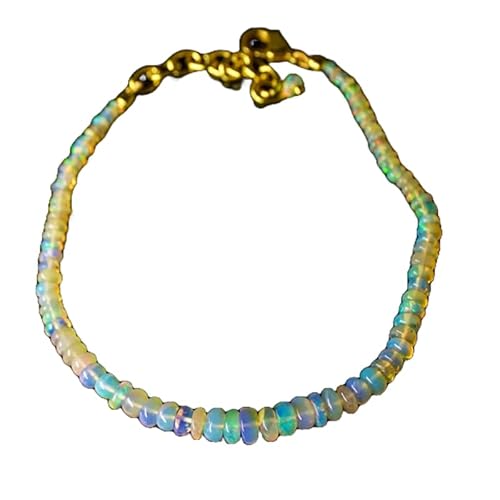 Äthiopischer Opal, 2–3,5 mm, Rondellform, glatt geschliffene Perlen, 17,8 cm, verstellbarer vergoldeter Verschluss, Armband für Männer und Frauen | LK_STACK_02644 Äthiopischer Opal, 2–3,5 mm, Rondellform, glatt geschliffene Perlen, 17,8 cm, verstellbarer vergoldeter Verschluss, Armband für Männer und Frauen | LK_STACK_02644 von LKBEADS